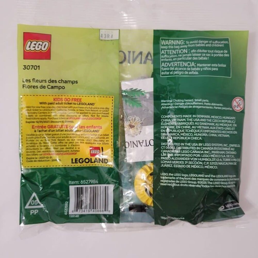 LEGO 30701 Botanicals FIELD FLOWERS 77 Pieces - New & Sealed - Picture 2 of 2